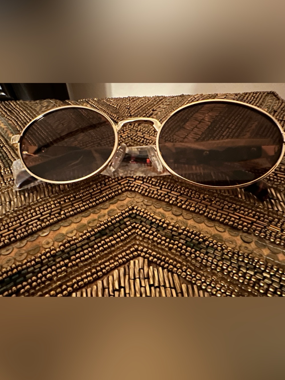Gold Frame Sunglasses with Brown Lenses